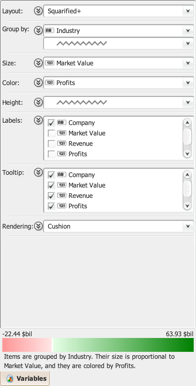 The configuration panel in its default unexpanded form