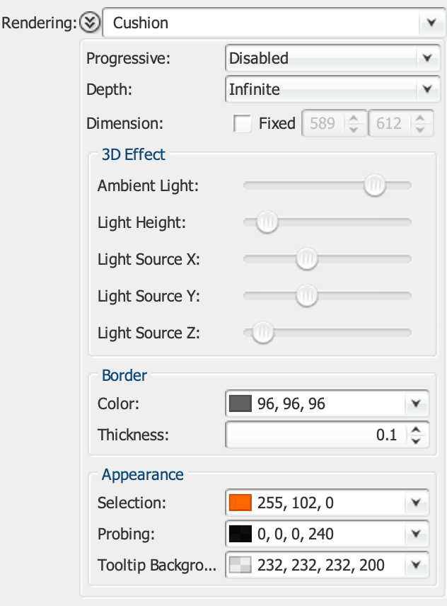 The expanded rendering pane